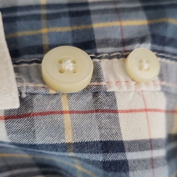 Abercrombie and Fitch Shirt Mens XL Cotton Blue White Plaid Muscle Button Down - Picture 7 of 10